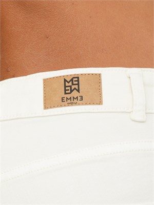 Pantaloni Emme Marella modello flare in cotone bianco in DONNA