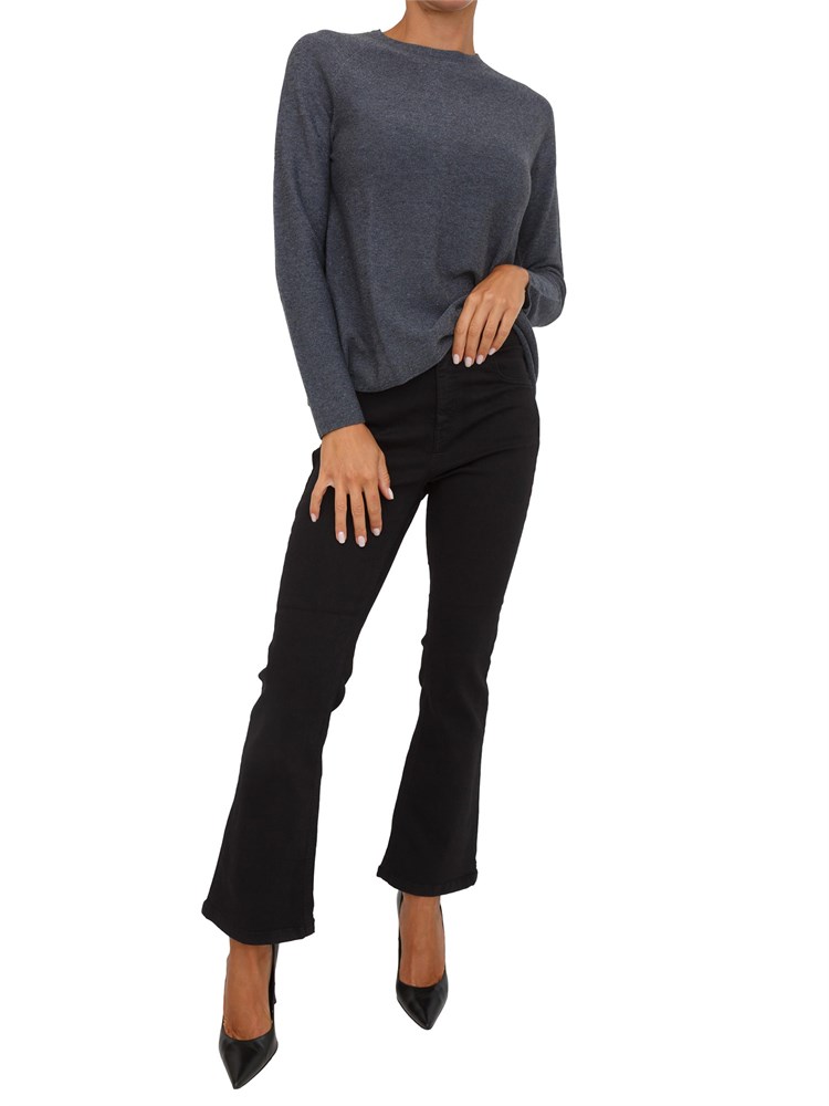 Pantaloni Emme Marella modello flare in cotone nero