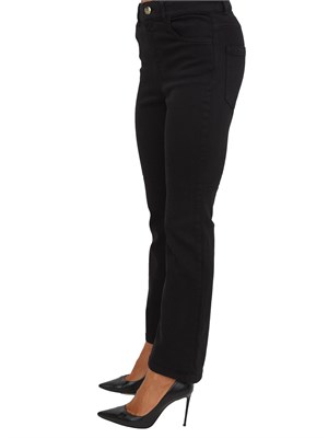 Pantaloni Emme Marella modello flare in cotone nero in DONNA
