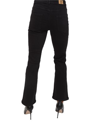 Pantaloni Emme Marella modello flare in cotone nero in DONNA