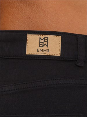 Pantaloni Emme Marella modello flare in cotone nero in DONNA