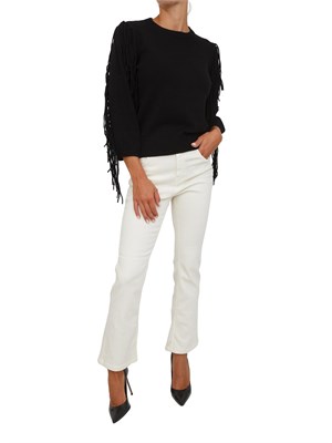 Maglia Emme Marella in misto lana e cashmere nera con frange in DONNA
