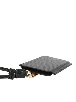 Porta cellulare nero Elisabetta Franchi con stampa cocco in DONNA