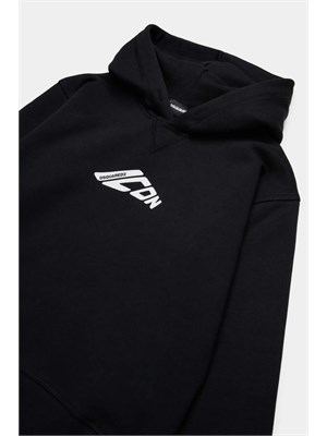 DSQUARED2 JUNIOR Felpa Dsquared2 Kids nero con cappuccio e logo icon in BAMBINO