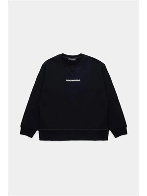 DSQUARED2 JUNIOR Felpa girocollo Dsquared2 Kids nero in cotone in BAMBINO