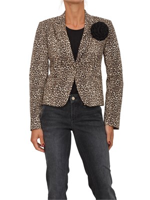 Giacca monopetto Liu Jo donna in cotone stretch animalier in DONNA