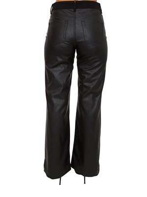Pantaloni flare Liu Jo in tessuto spalmato effetto pelle nera in DONNA