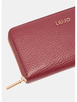 Portafoglio zip around Liu Jo in ecopelle bordeaux in DONNA