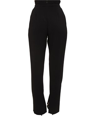 Pantaloni Elisabetta Franchi in crêpe nero con coulisse in DONNA
