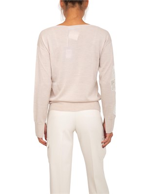 Maglia Blugirl in lana e pizzo rosa in DONNA