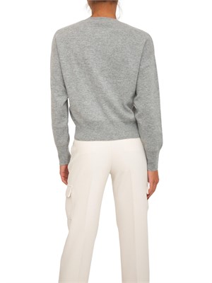 Maglia Blugirl in lana e cachemire grigio logo cristalli in DONNA