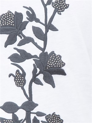 T-shirt Blugirl in cotone bianco con stampa remage in DONNA