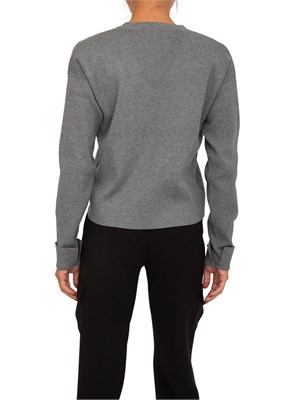 Maglia Blugirl in viscosa grigia punzonata con strass in DONNA