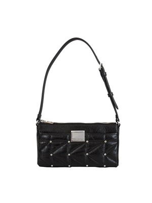 K.LAGERFELD Borsa Karl Lagerfeld in pelle lucida nera e borchie in DONNA