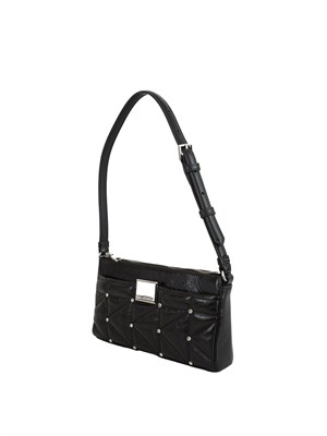 K.LAGERFELD Borsa Karl Lagerfeld in pelle lucida nera e borchie in DONNA