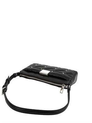 K.LAGERFELD Borsa Karl Lagerfeld in pelle lucida nera e borchie in DONNA