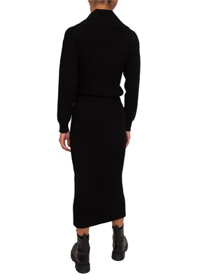 Completo Liu Jo cardigan+gonna in misto viscosa nera a coste in DONNA