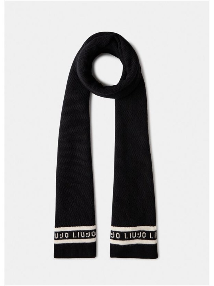 Sciarpa Liu Jo donna nera con logo