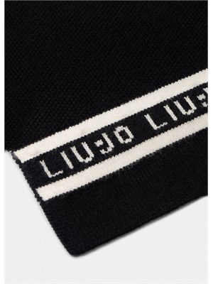 Sciarpa Liu Jo donna nera con logo in DONNA