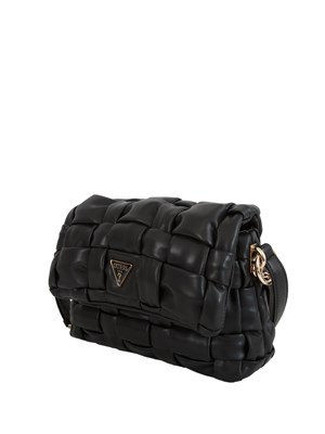 Borsa Marion Guess Jeans in ecopelle intrecciata nera in DONNA