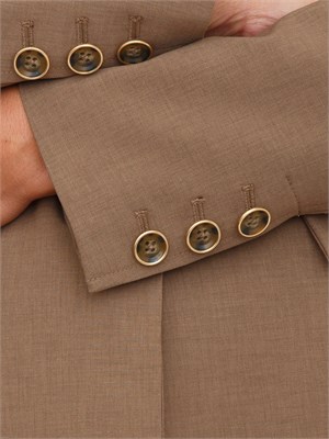 Giacca monopetto Guess Jeans donna in tessuto taupe in DONNA