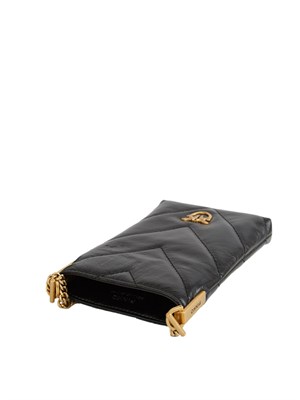 Custodia smartphone Pinko in pelle naplak lucida nera in DONNA