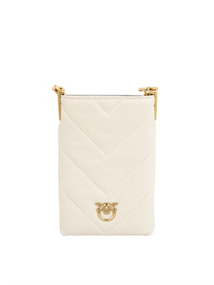 Custodia smartphone Pinko in pelle naplak lucida bianco in DONNA