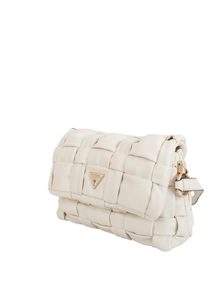 Borsa Marion Guess Jeans in ecopelle intrecciata panna in DONNA