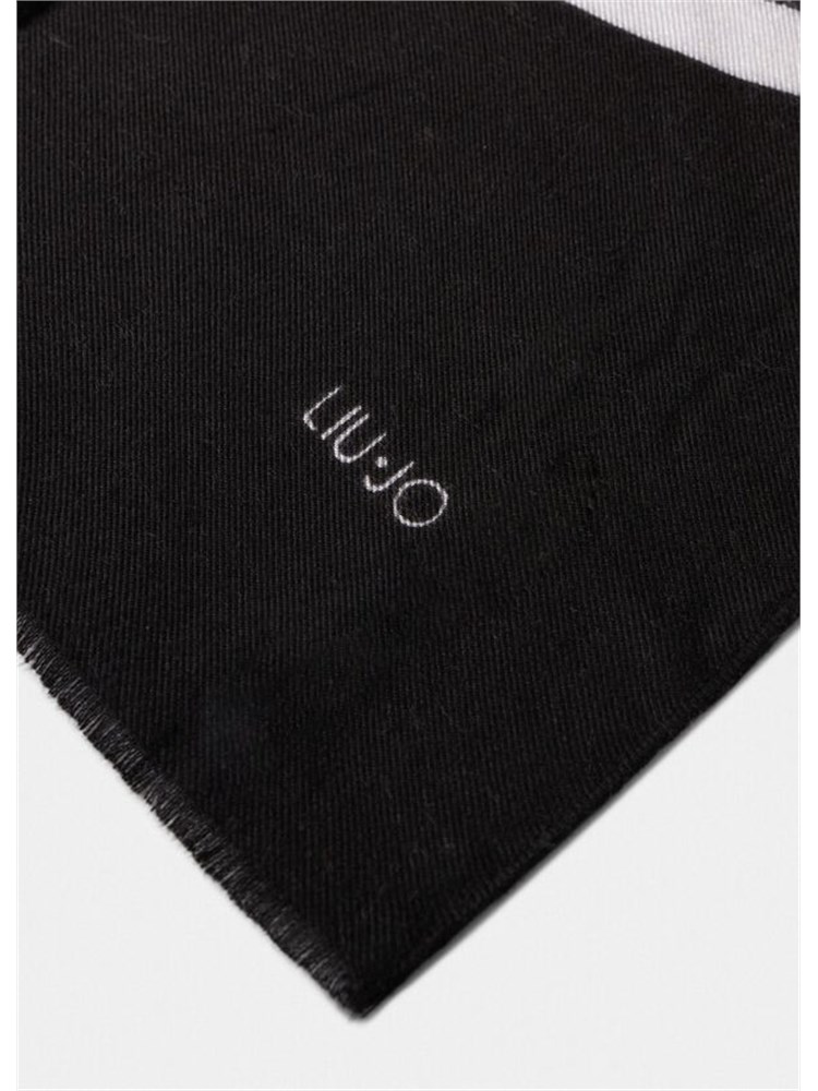 Stola Liu Jo donna in viscosa nera stampa fantasia