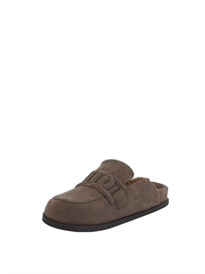 TWIN-SET Scarpe mules a ciabatta Twinset effetto camoscio marrone in DONNA