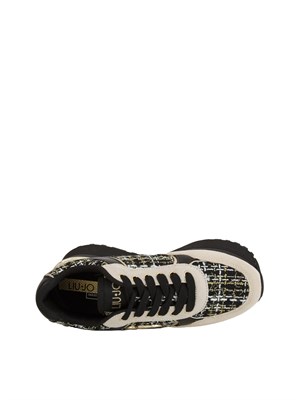 Sneakers Liu Jo donna in lurex e nylon nero e beige in DONNA