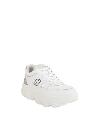 LIU JO Sneakers Liu-jo Steffy bianco in pelle e glitter in DONNA