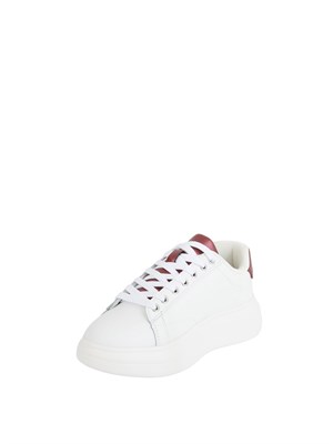 Sneakers Liu Jo donna in pelle bottalata bianca con inserti laminati bordeaux in DONNA