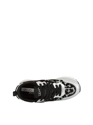 Sneakers Liu Jo donna con glitter animalier nero argento in DONNA
