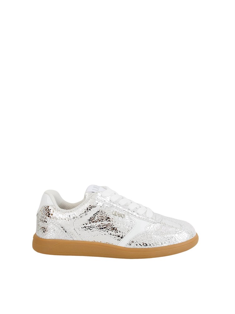 Sneakers Liu Jo donna in pelle crackle laminata argento