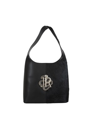 Borsa John Richmond in pelle nera e cavallino in DONNA