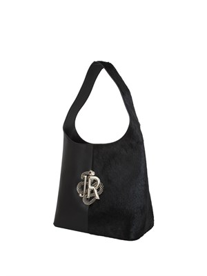 Borsa John Richmond in pelle nera e cavallino in DONNA