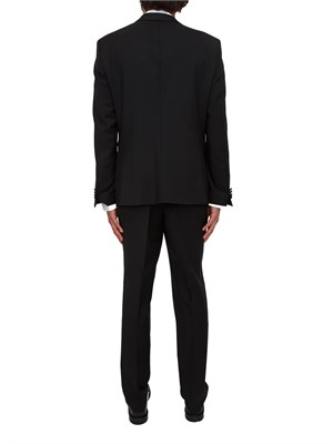 Abito smoking Boss uomo in lana e mohair nero con inserti in seta in UOMO