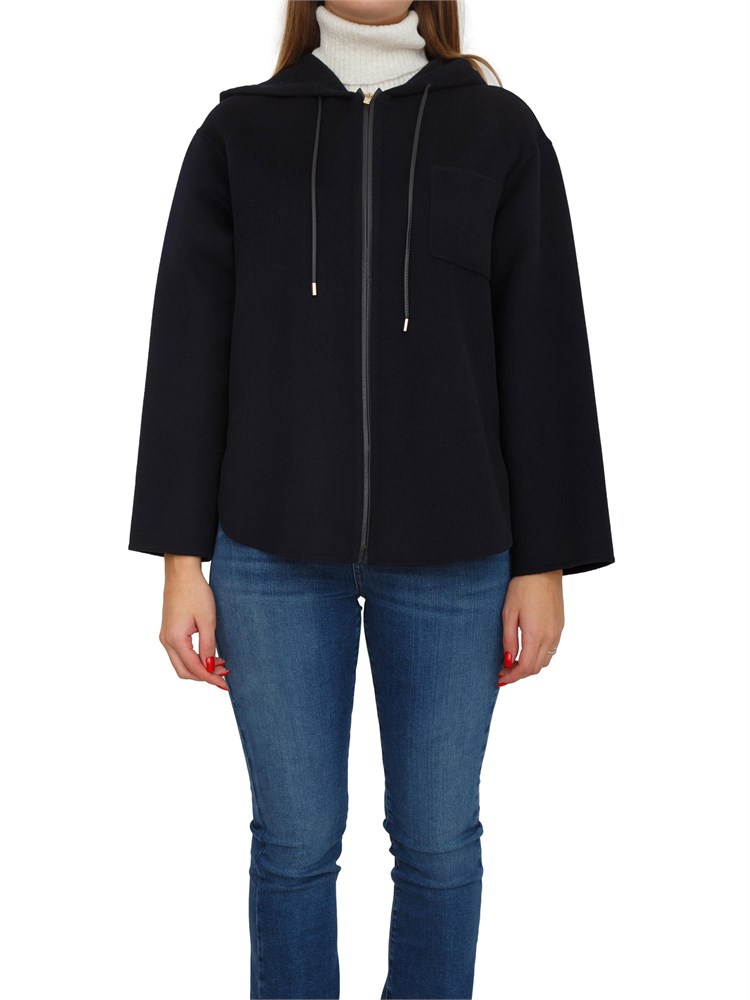 Giaccone Mina di Max Mara in lana, cashmere e seta blu