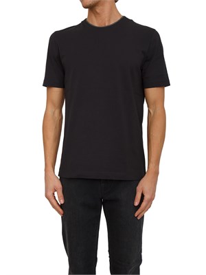 T-shirt Corneliani in jersey di cotone nero in UOMO