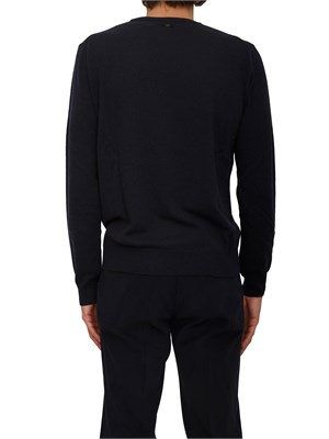 Maglia girocollo Corneliani uomo in lana e cashmere blu in UOMO