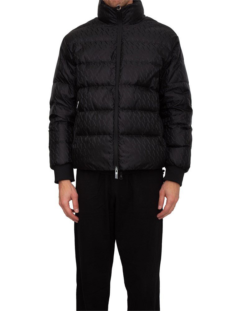 Giubbino uomo Armani Exchange in nylon nero e logo jacquard all over