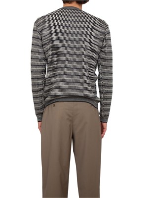 Maglia uomo Emporio Armani in pura lana vergine beige e blu in UOMO