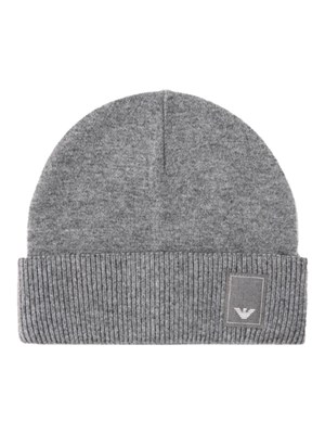 Cuffia Emporio Armani in lana grigio in UOMO