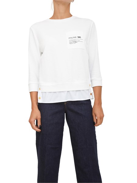 felpa donna elisabetta franchi avorio md00656e2