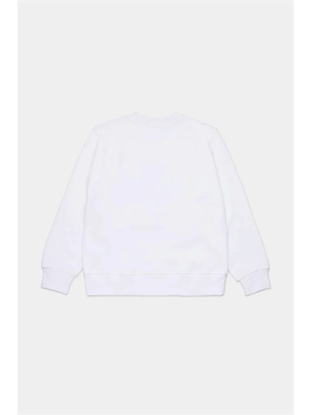 felpa dsquared2 kids bianco con logo rosso dq3005d00zf