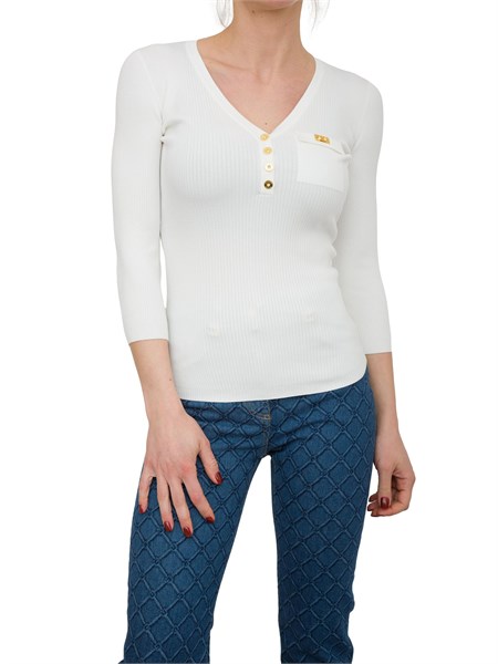 maglia donna elisabetta franchi avorio mk62b51e2