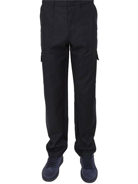 pantaloni cargo etro uomo in lana blu con tasconi mred002099tu2k0