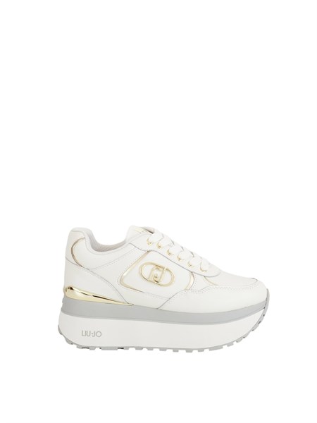 sneakers liu jo plus super platform in pelle bianco bf5011p0102