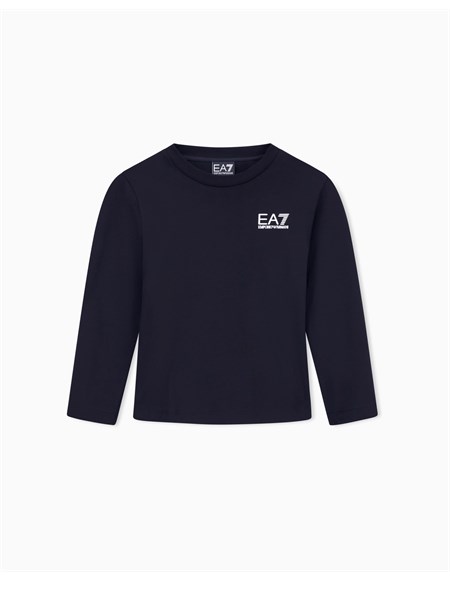 t shirt ea7 nero a maniche lunghe core identity boy in puro cotone organico asv 7b000021af10378